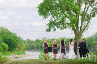 outdoor wedding ceremony red river