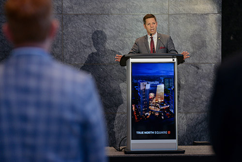 Event Photography of Mayor Bryan Bowman speaking