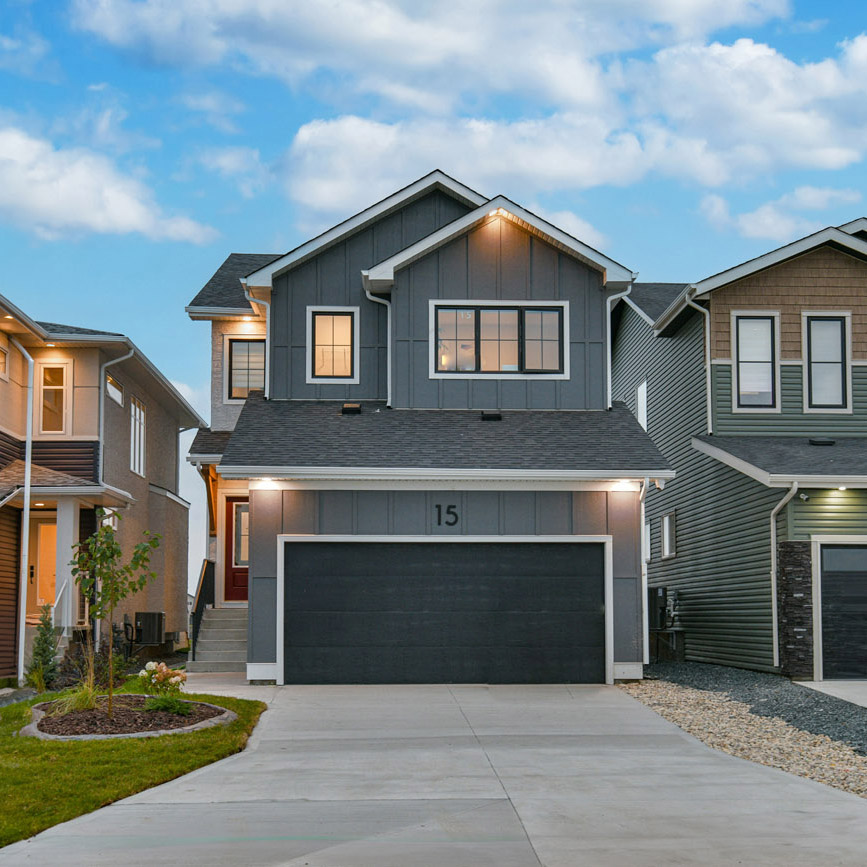 exterior showhome dusk lighting