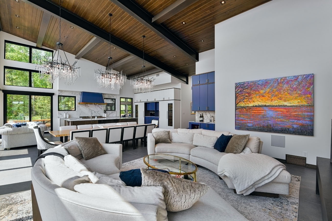 Luxury open concept living space